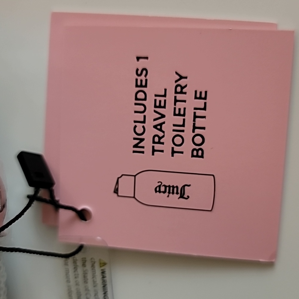 Juicy Couture Silver Sequins Zippered Cosmetic Bag with Small Toiletry Bottle - Picture 3 of 10